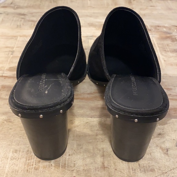 Rebecca Minkoff Black Suede heeled mules size 8.5M - Picture 7 of 11